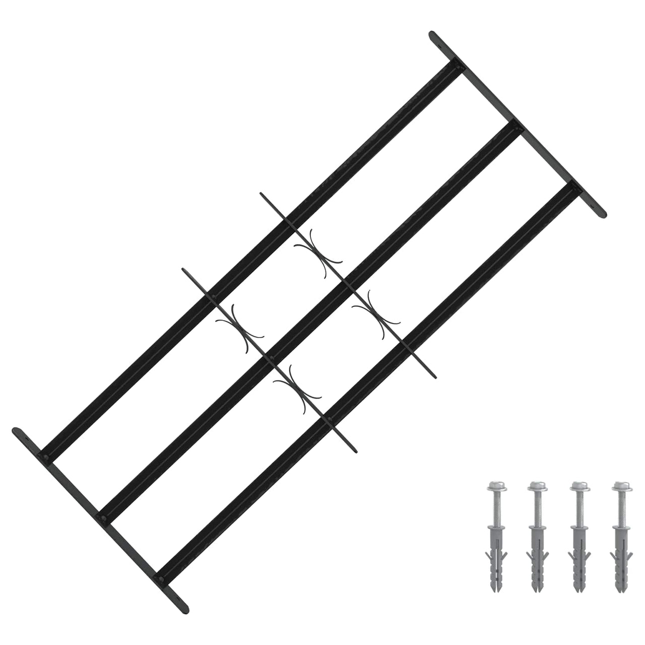 Grille de sécurité pour fenêtres avec 3 barres 3 pièces 63-114 cm 