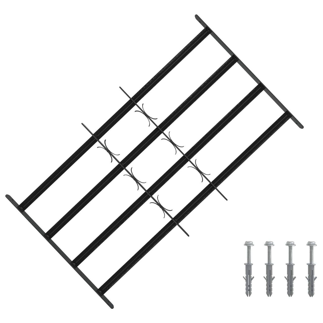 Reja de Seguridad para Ventanas 63-114 cm — Acero Galvanizado Negro