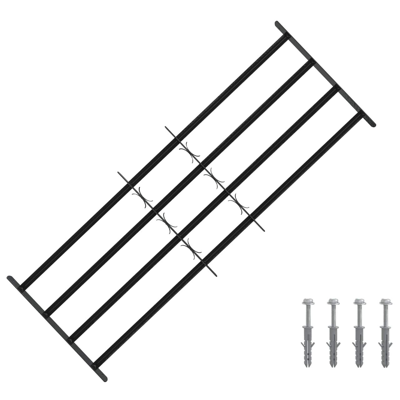 Reja de Seguridad para Ventanas 93-174 cm — Acero Galvanizado Negro