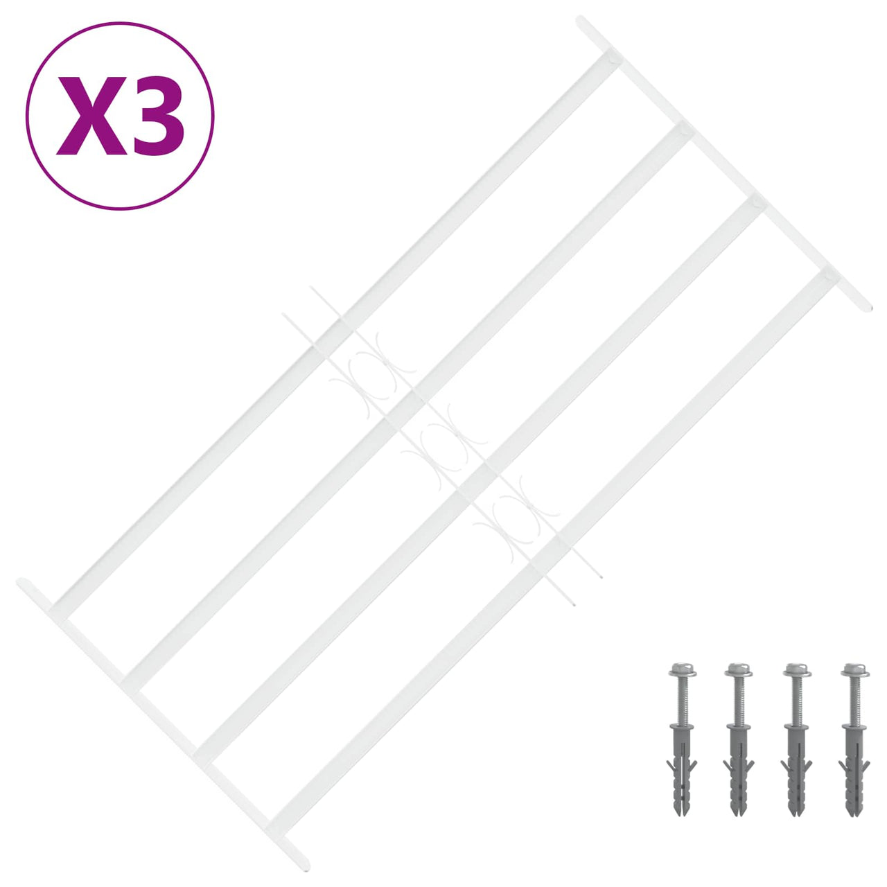 Reja de Seguridad para Ventanas con 4 Barras Transversales
