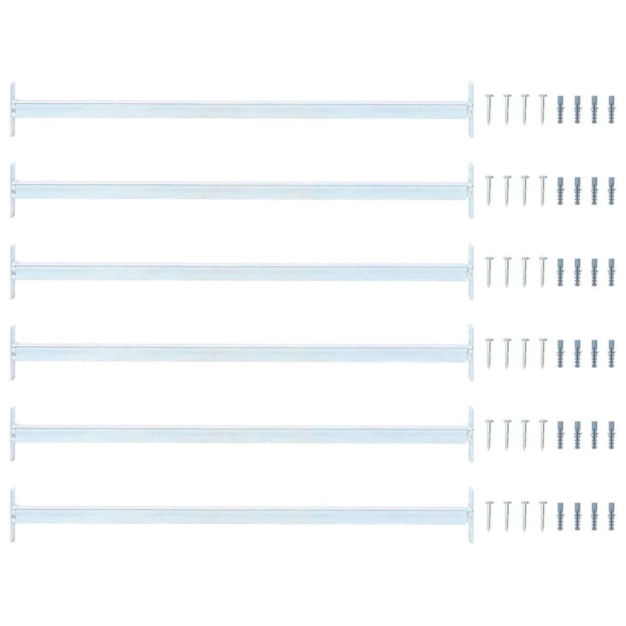 Barra de seguridad ajustable para ventanas 6 pcs Plateado Acero