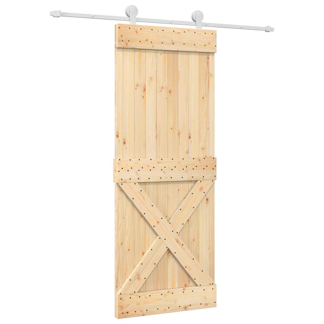 Puerta Corredera Natural y Blanco 80 x 210 cm