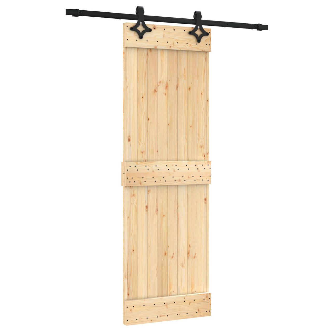 Porte coulissante naturel et noir 70 x 210 cm 