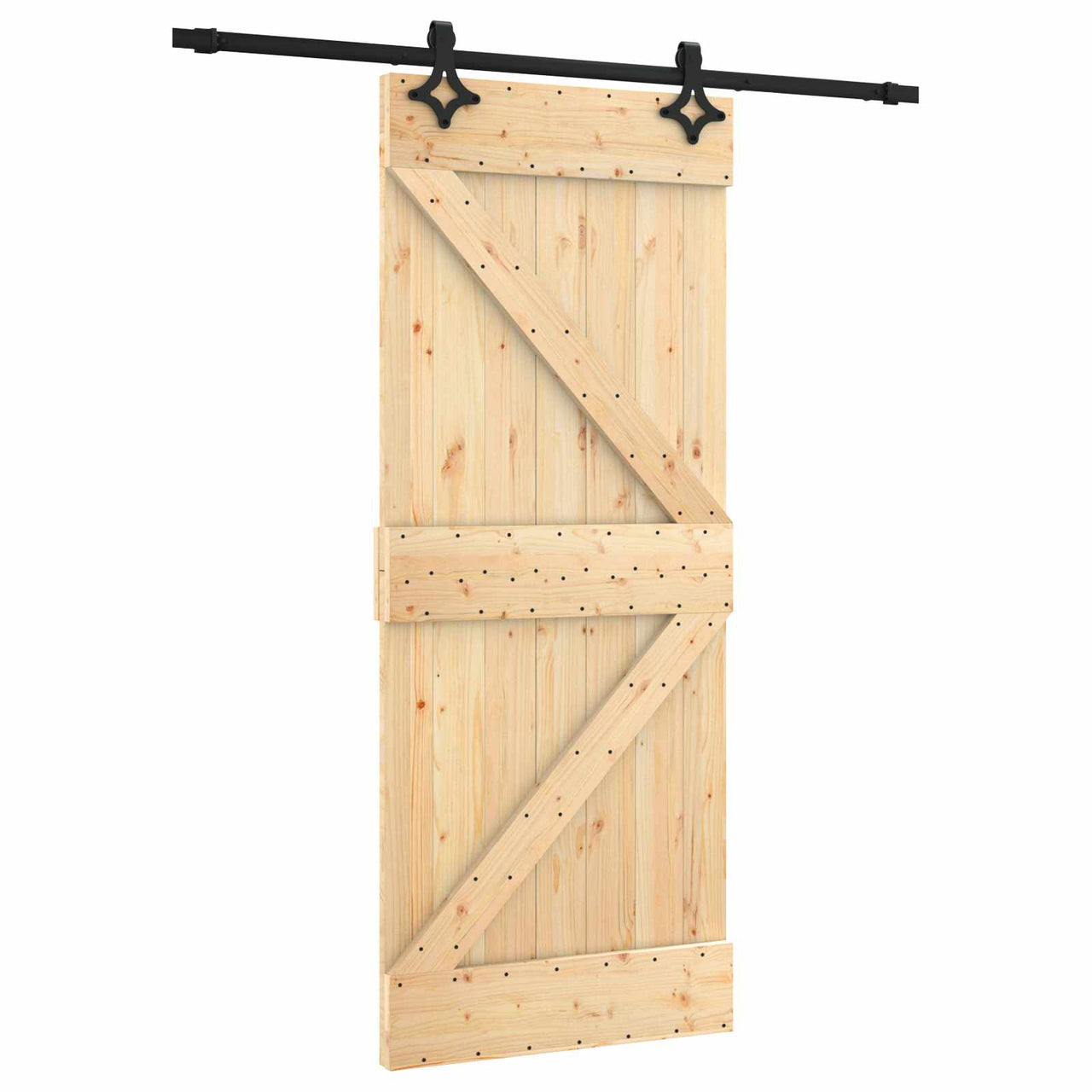 Puerta Corredera Natural y negro 85 x 210 cm