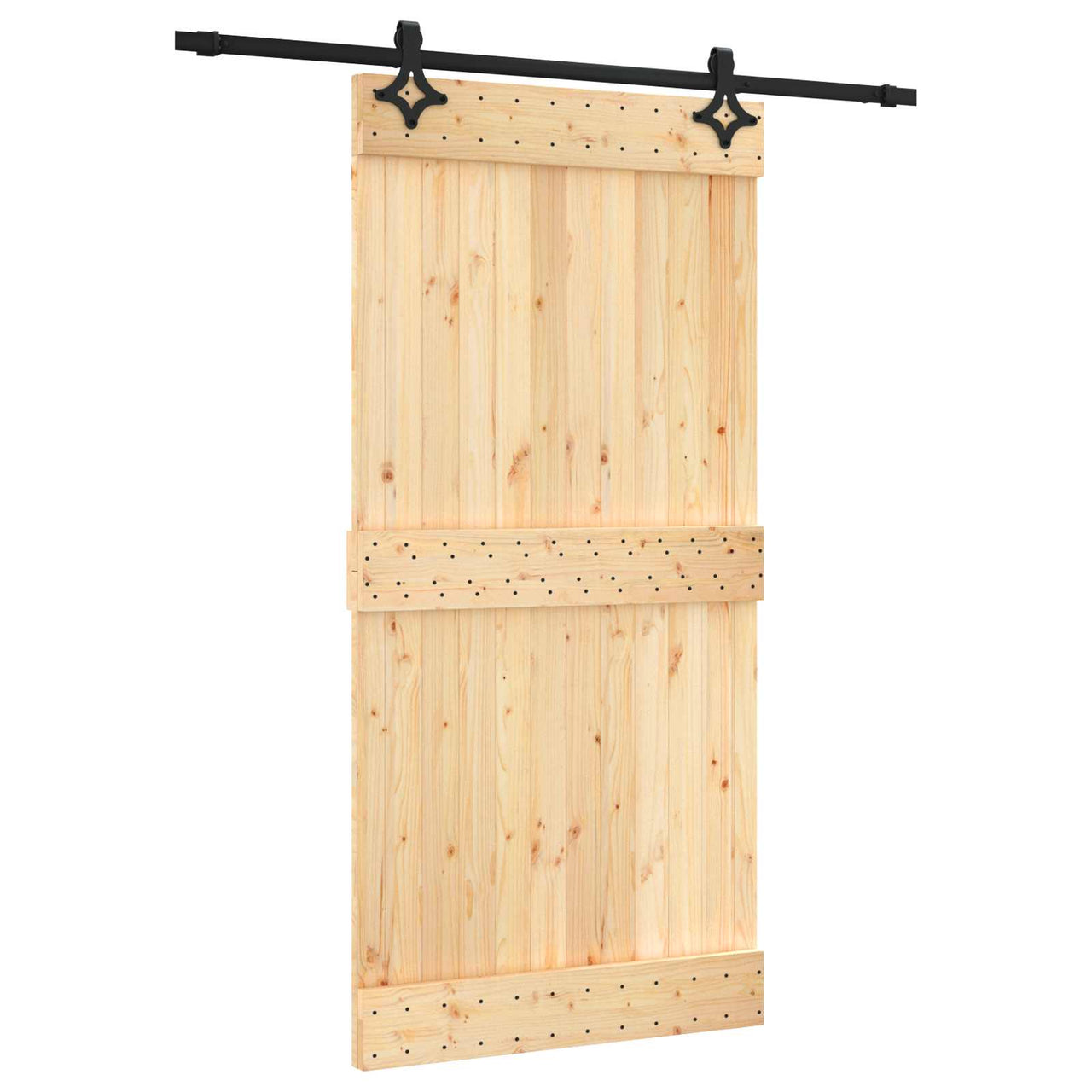 Porte coulissante naturelle et noire 100 x 210 cm 
