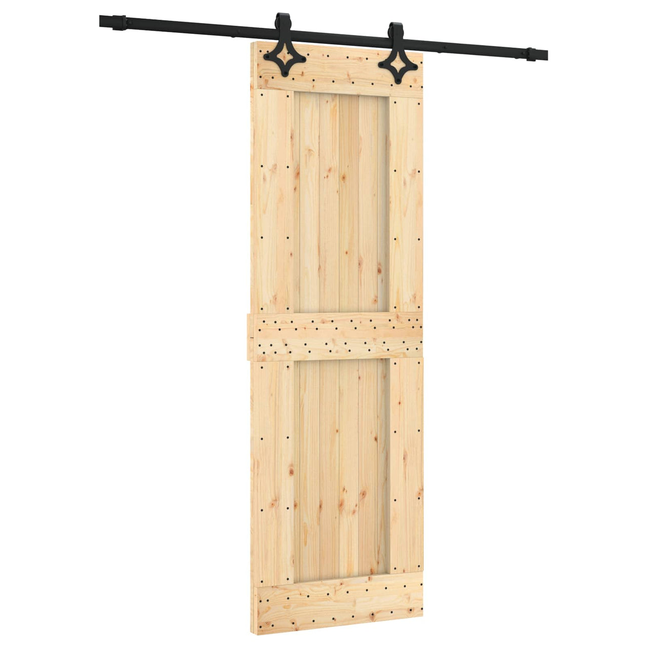 Porte coulissante naturelle et noire 70 x 210 cm 