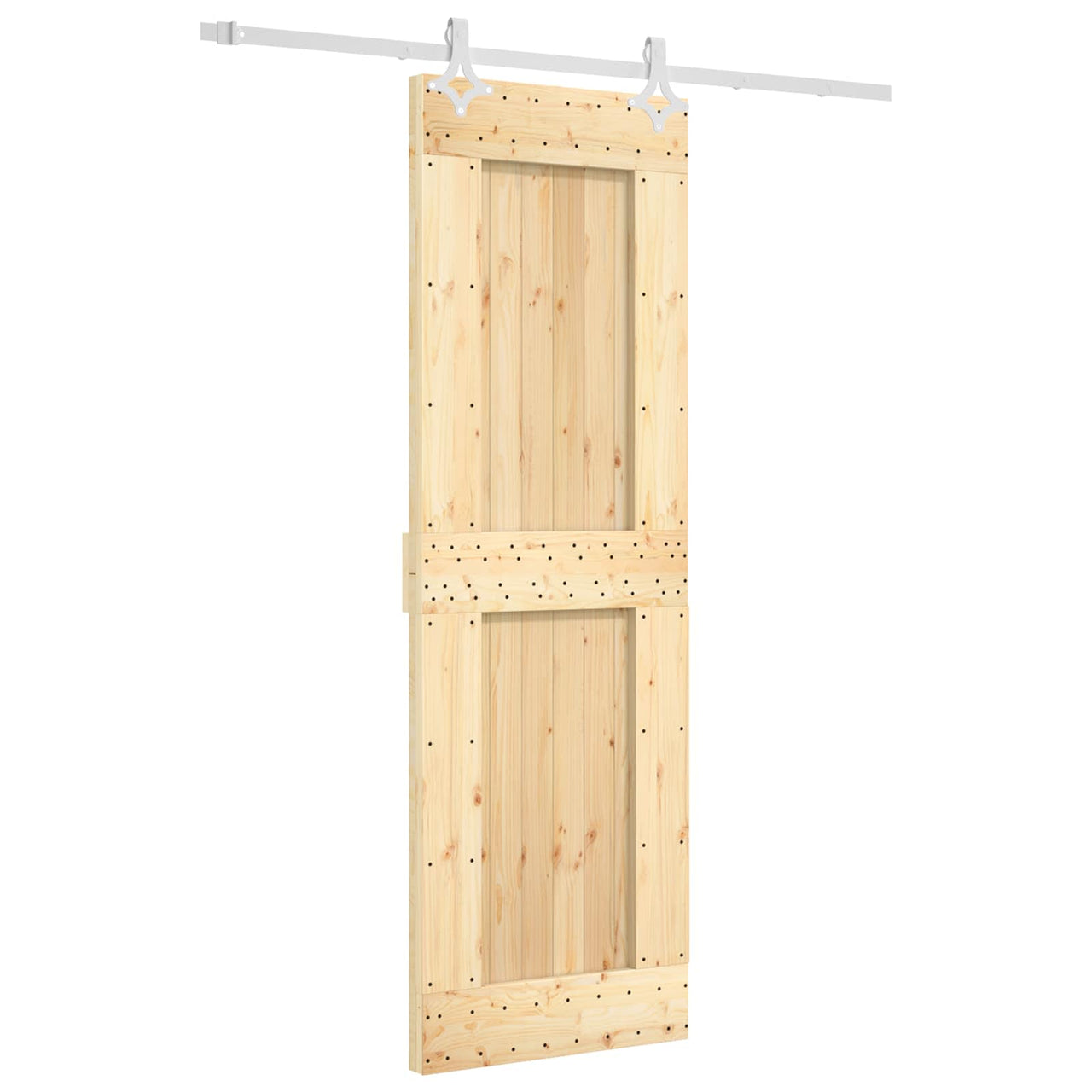 Porte coulissante naturelle et blanche 70 x 210 cm 