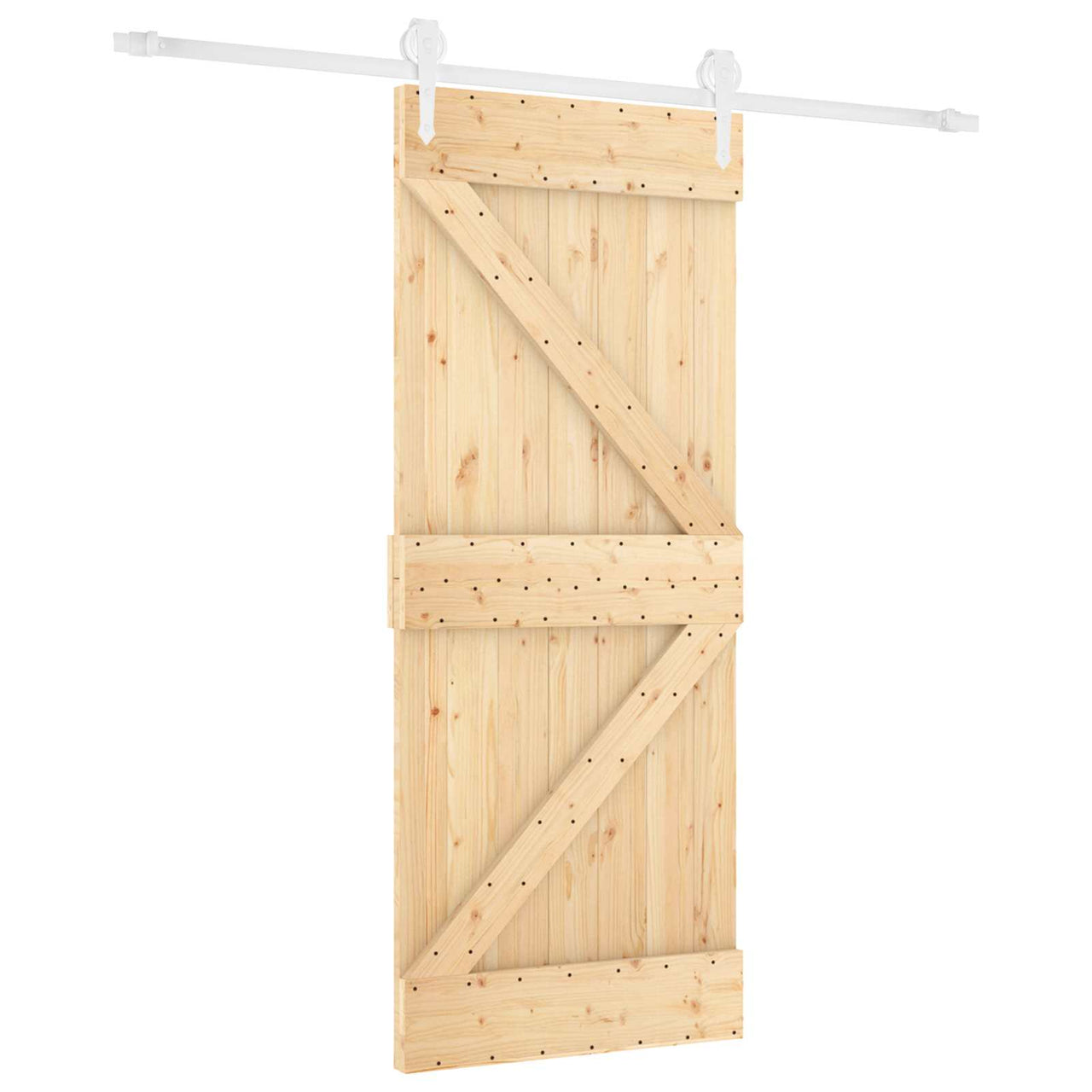Puerta Corredera Natural y Blanco 80 x 210 cm