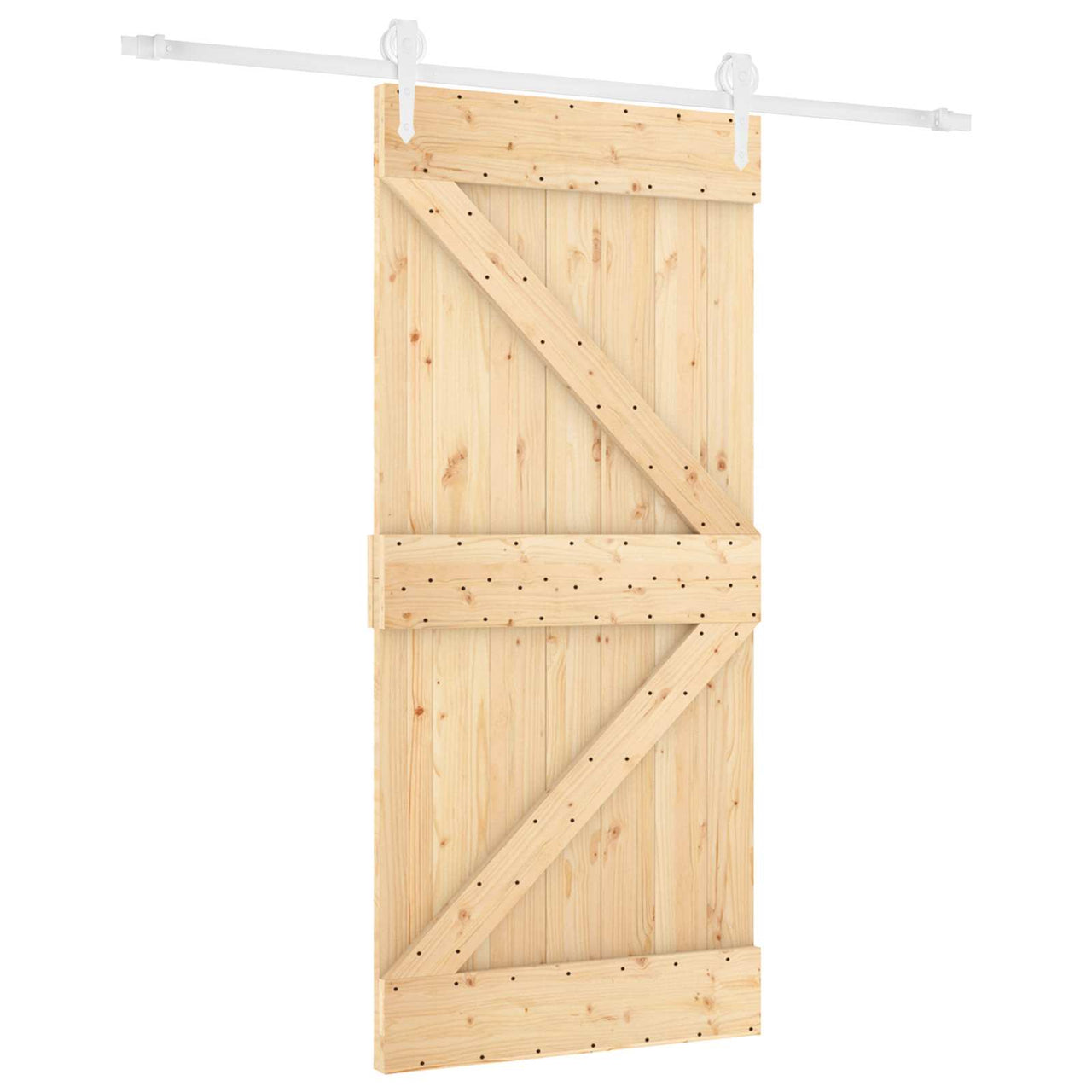 Puerta Corredera Natural y Blanco 90 x 210 cm