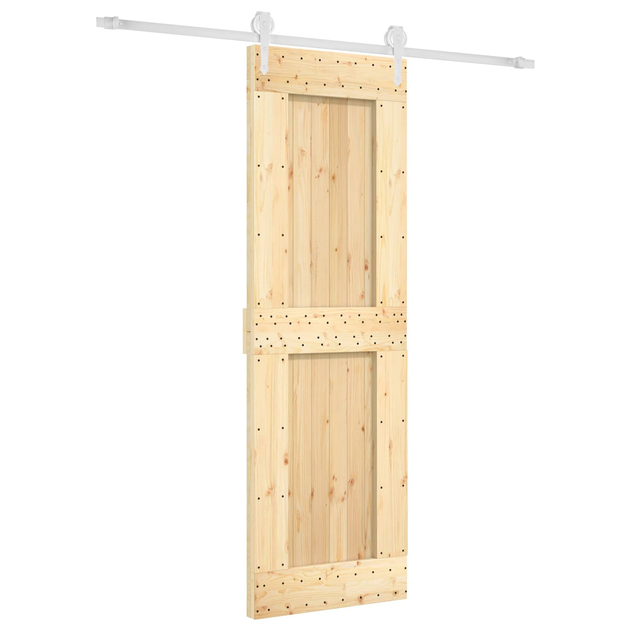 Porte coulissante naturel et blanc 70 x 210 cm 