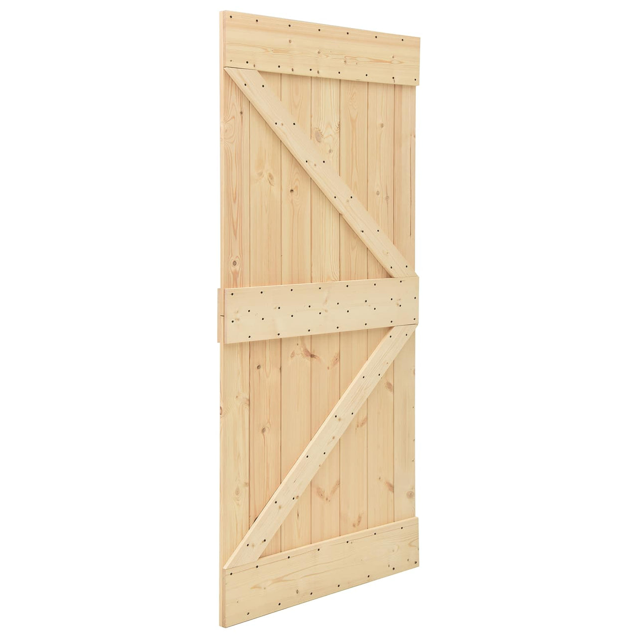 Porte coulissante NARVIK naturel et noir 80 x 210 cm (152,5 cm) 