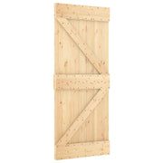 Puerta corredera Narvik en color natural y negro, medidas 85 x 210 cm, ideal para exteriores.