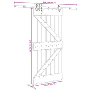 Puerta corredera Narvik en color natural y negro, dimensiones 95 x 210 cm, ideal para jardines y exteriores.