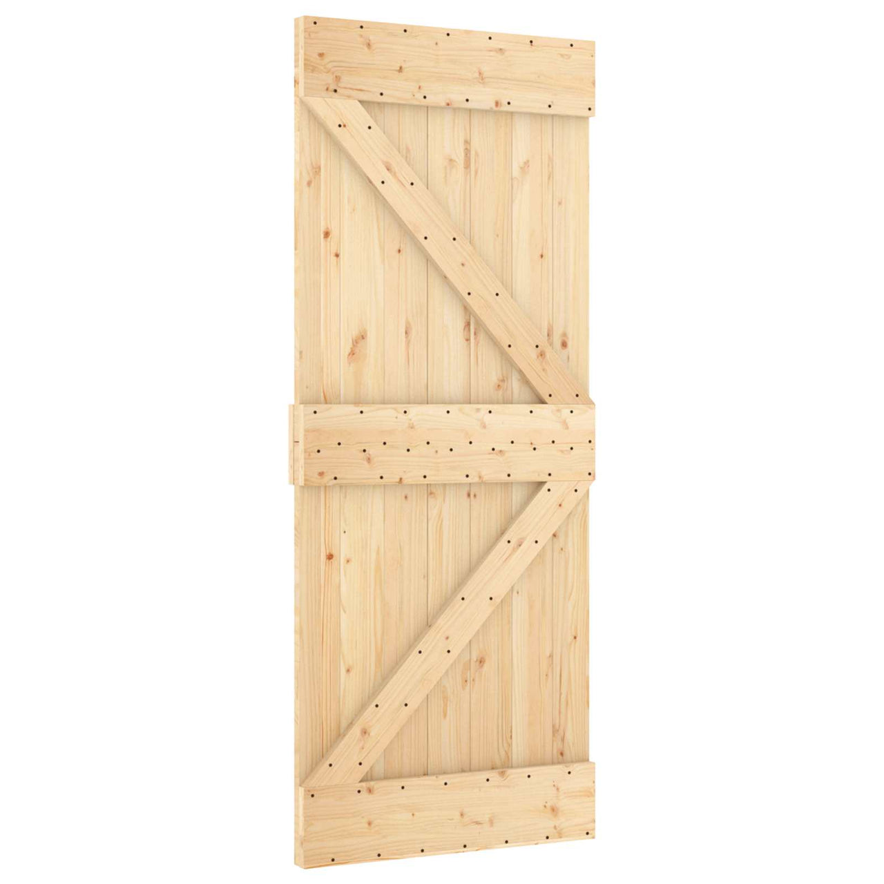 Porte coulissante NARVIK naturel et noir 85 x 210 cm (152,5 cm) 
