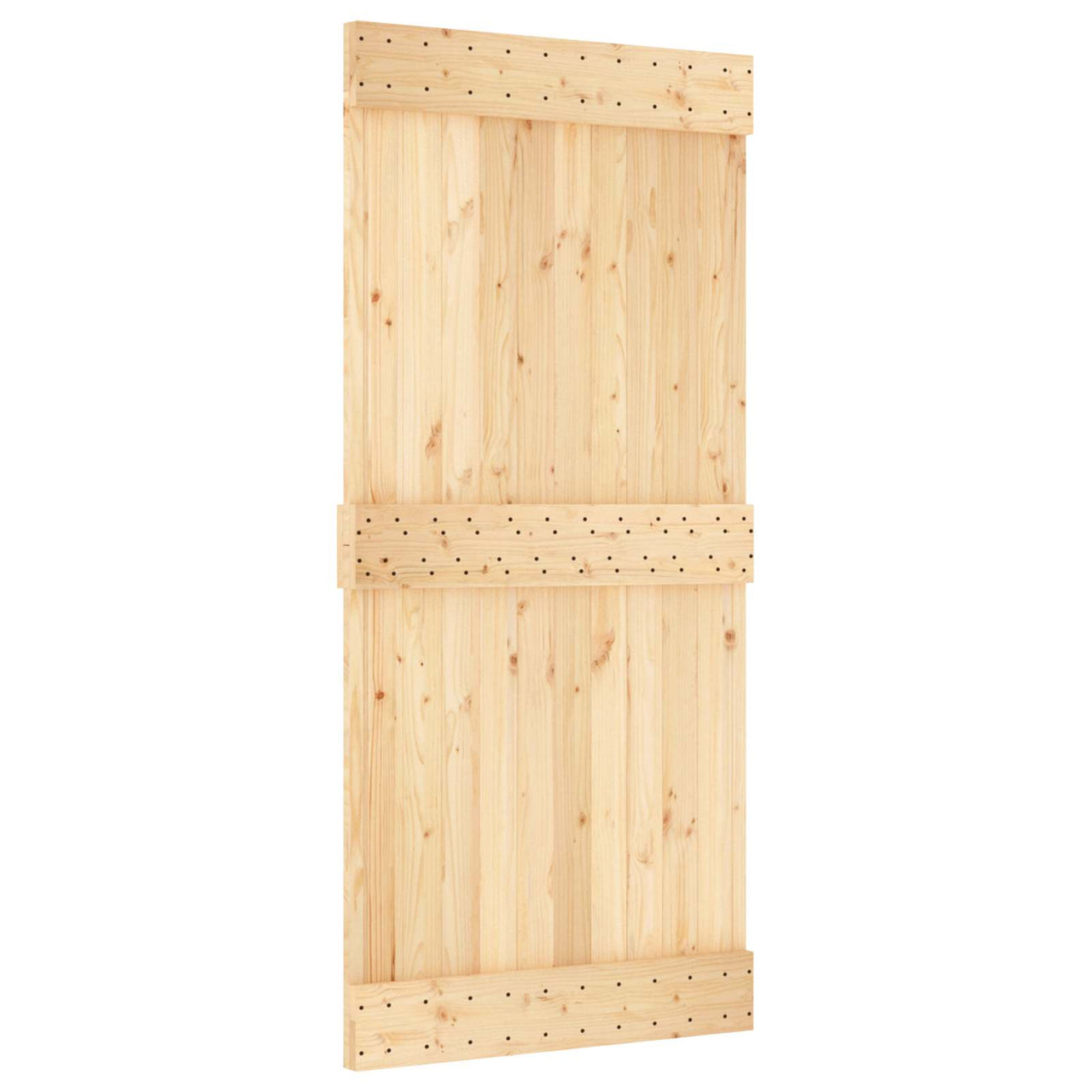 Porte coulissante NARVIK naturel et noir 95 x 210 cm (213,5 cm) 