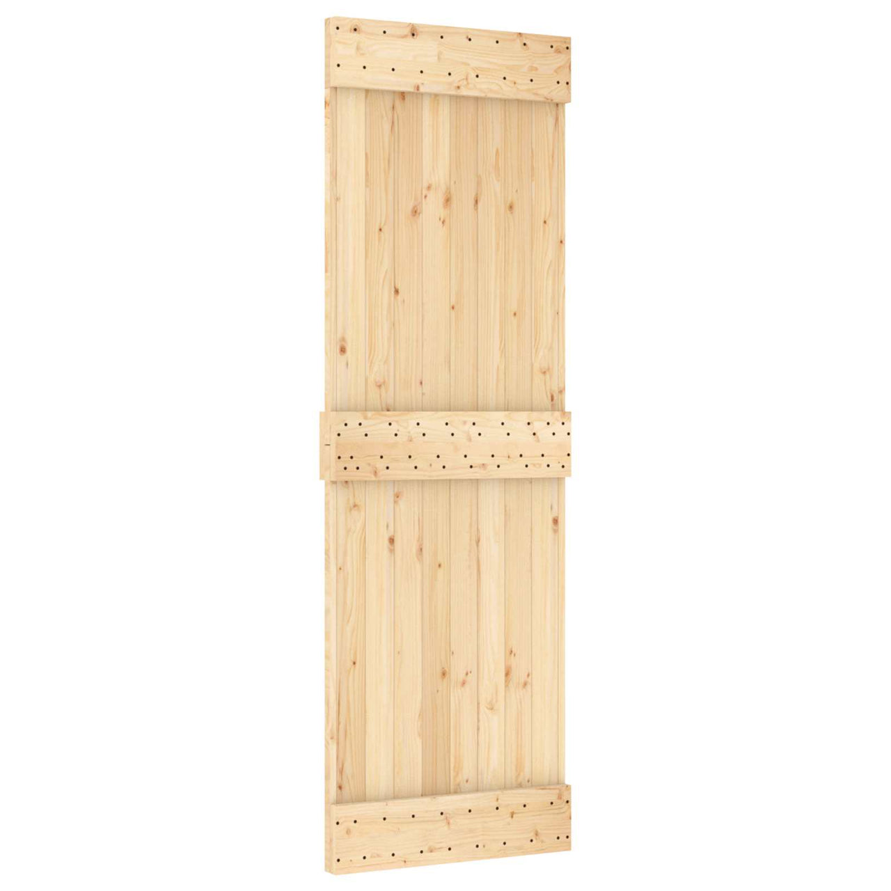 Puerta Corredera Natural y Negro 70 x 210 cm (213,5 cm)