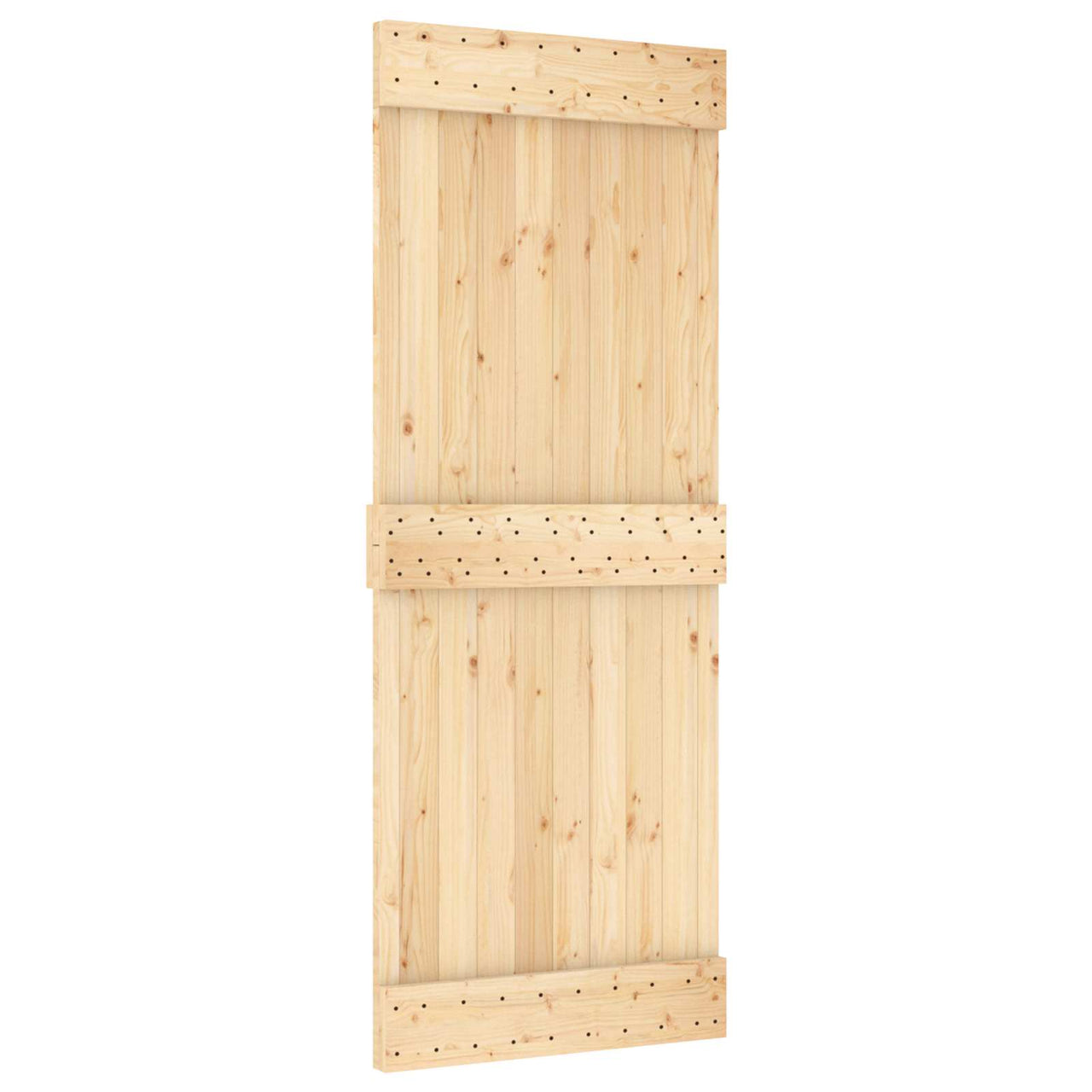 Porte coulissante NARVIK naturel et noir 85 x 210 cm (213,5 cm) 