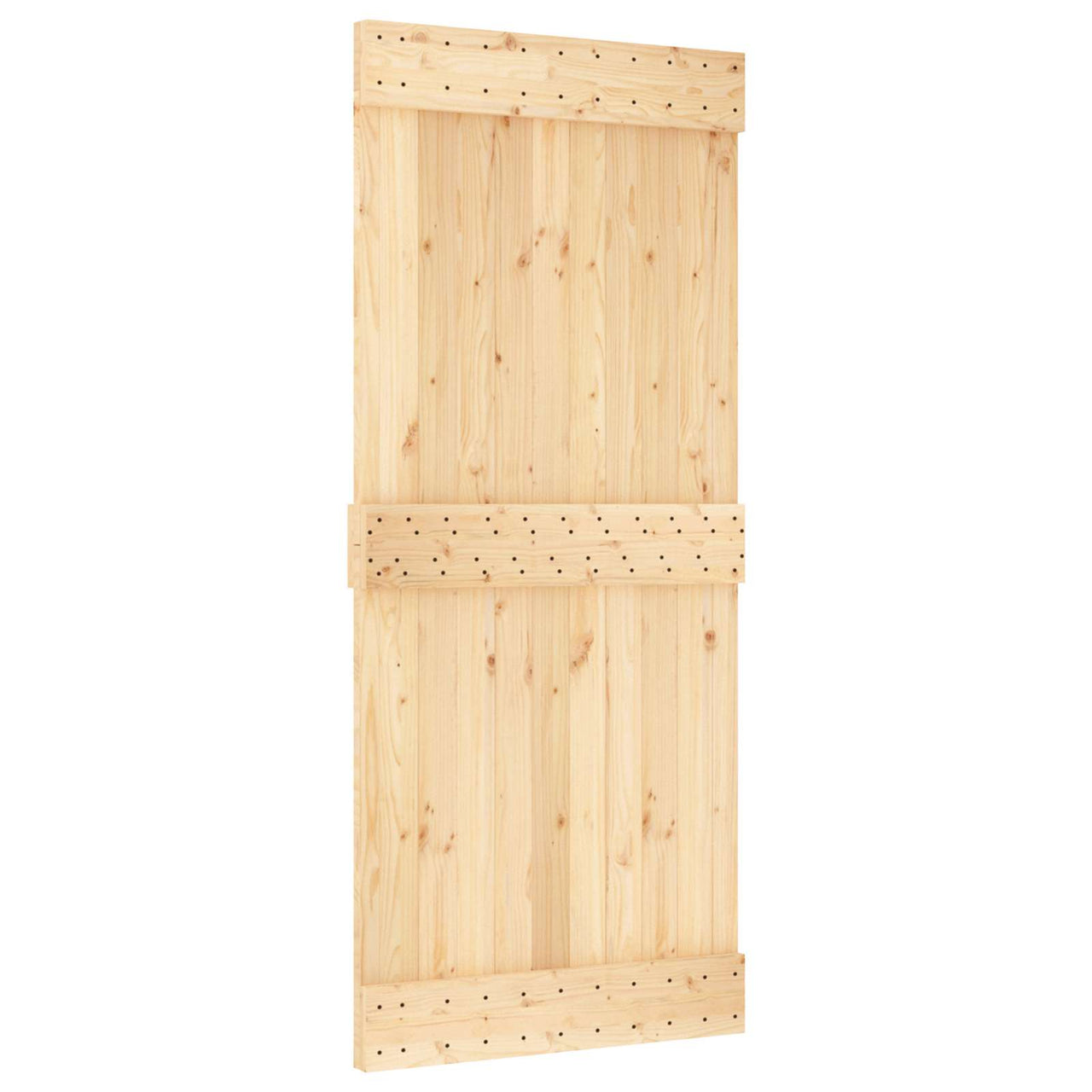Porte coulissante NARVIK naturelle et noire 90 x 210 cm (213,5 cm) 