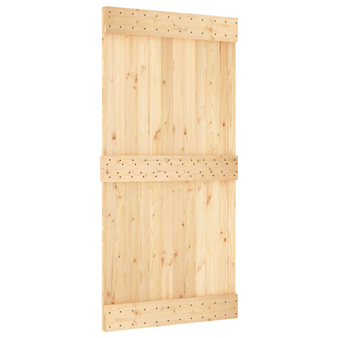 Porte coulissante NARVIK naturel et noir 100 x 210 cm (213,5 cm) 