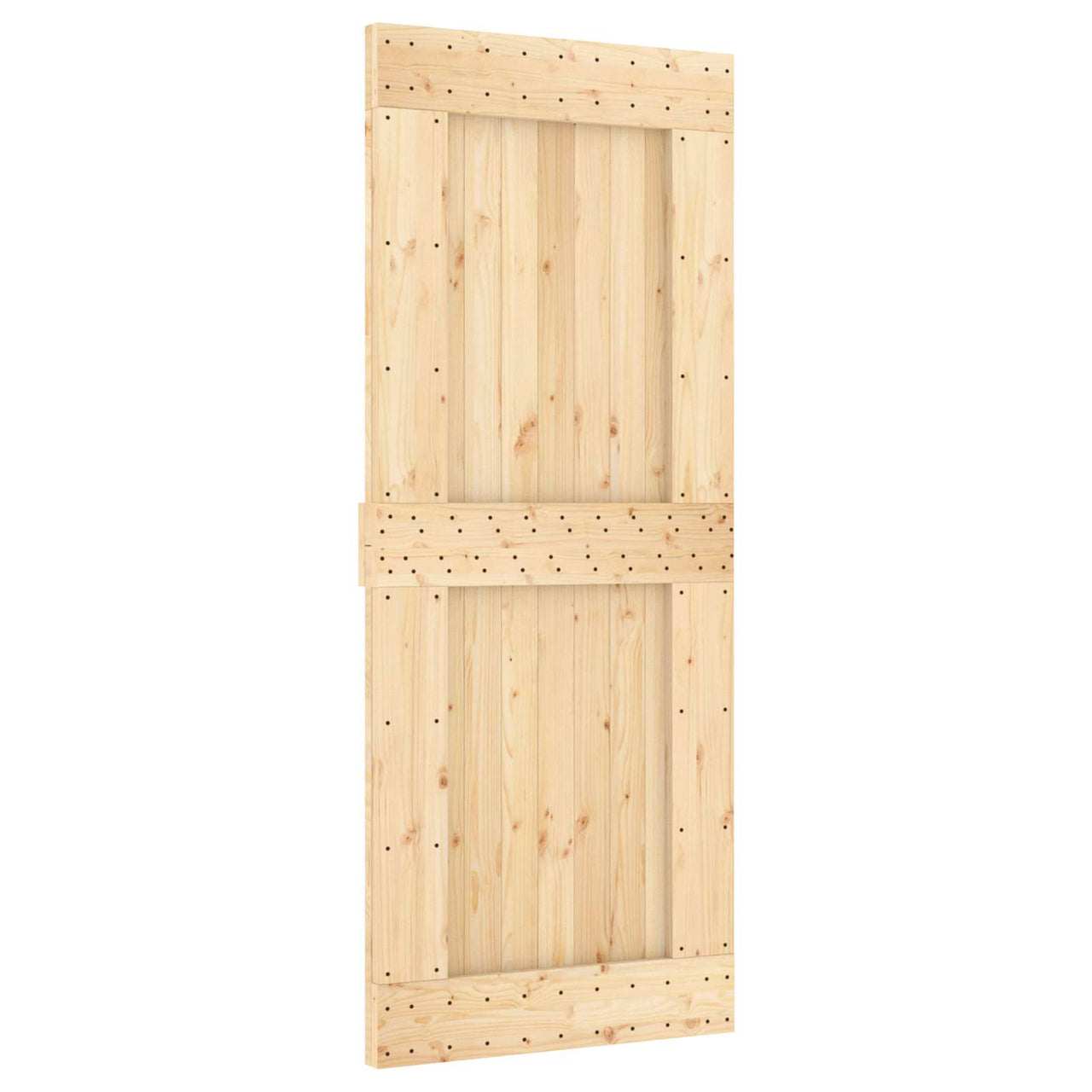 Porte coulissante NARVIK naturelle et noire 85 x 210 cm (152,5 cm) 