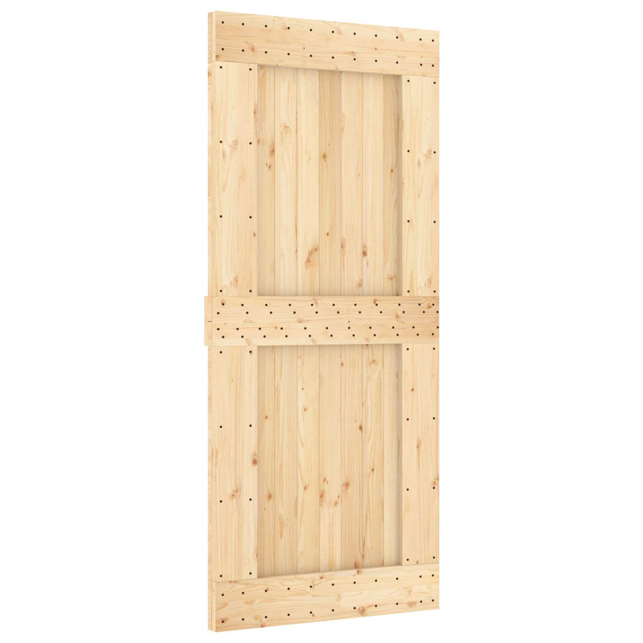 Porte coulissante NARVIK naturel et noir 90 x 210 cm (213,5 cm) 