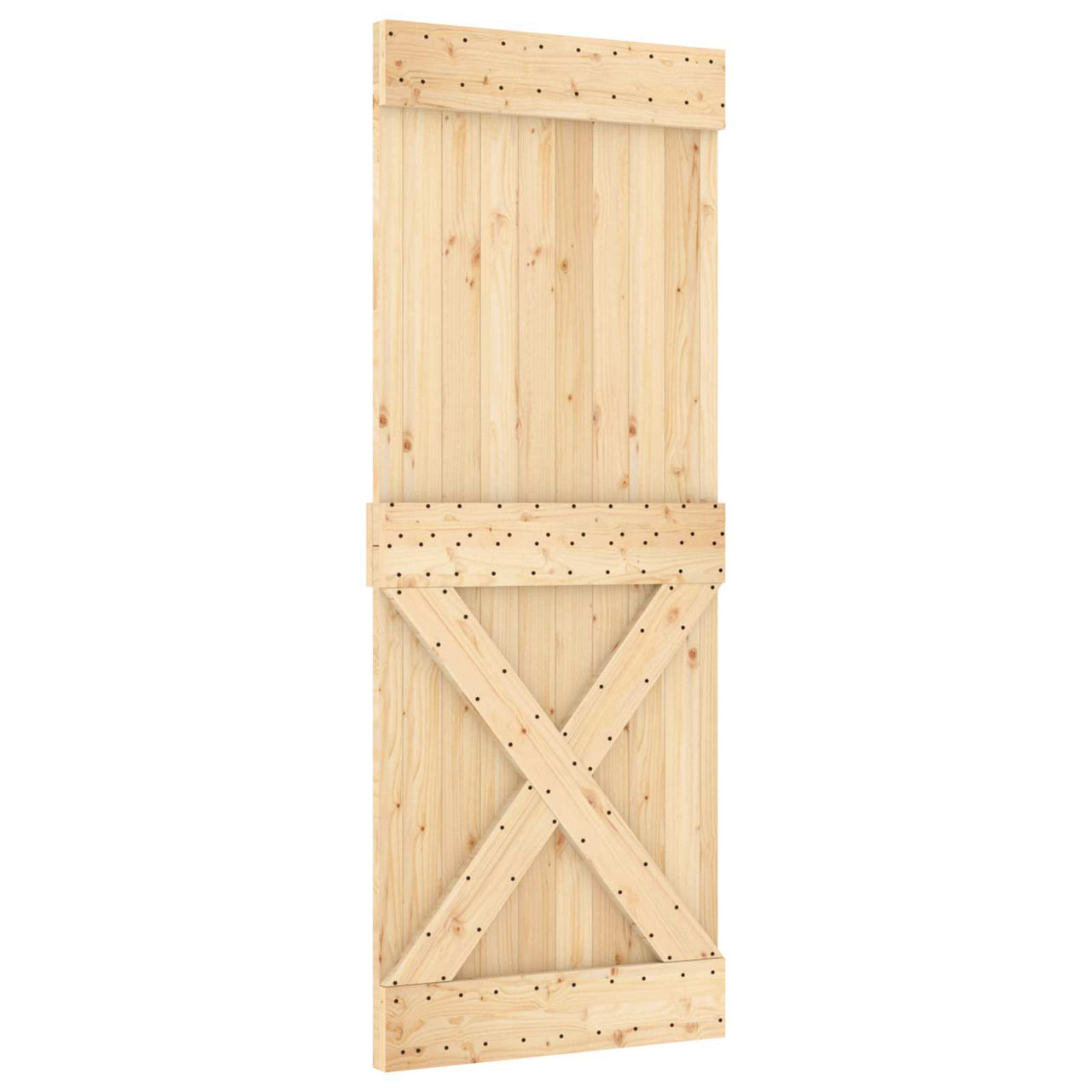 Puerta Corredera Natural y Negro 80 x 210 cm