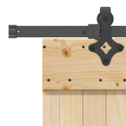 Puerta corredera Narvik en color natural y negro, ideal para jardines y exteriores, medidas 85 x 210 cm.