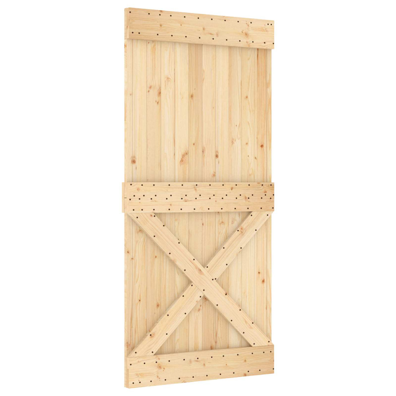 Puerta Corredera Natural y Negro 95 x 210 cm