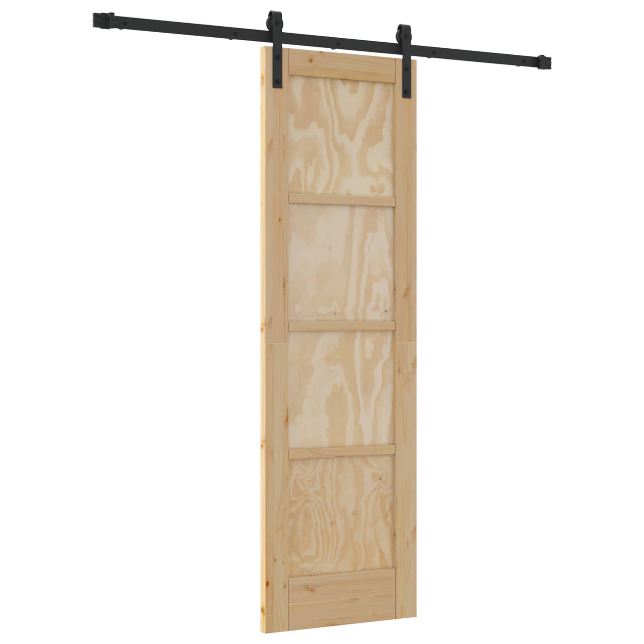 Porte coulissante naturelle et noire 61 x 198,5 cm 
