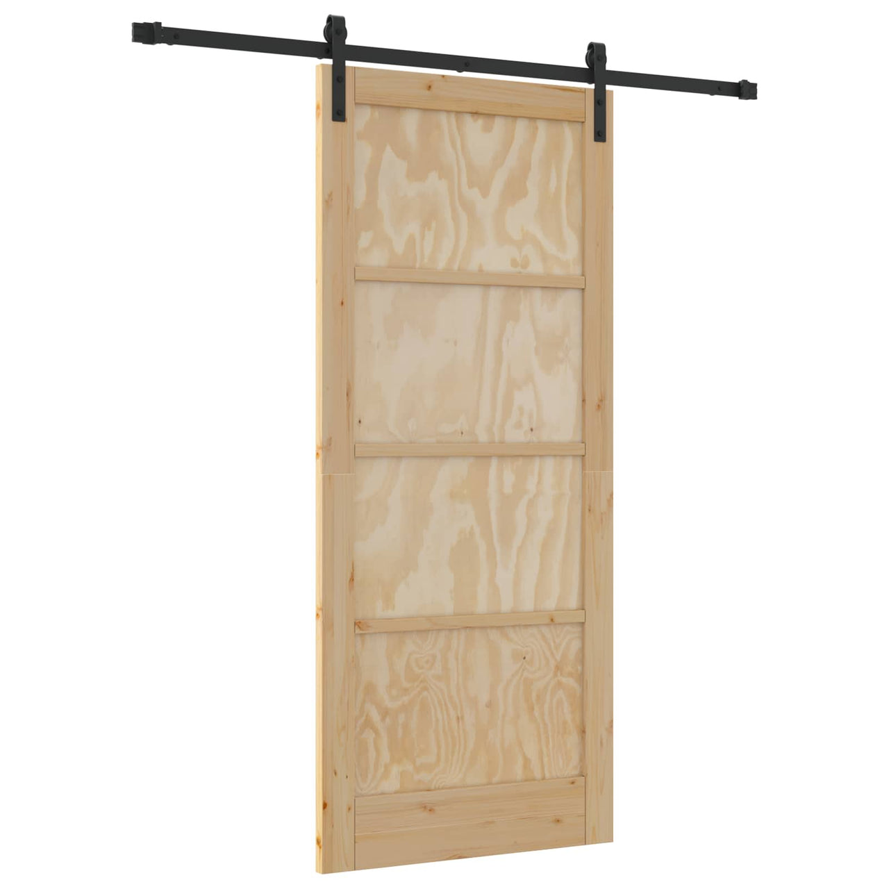 Porte coulissante en bois de pin naturel et noir 86 x 198,5 cm 
