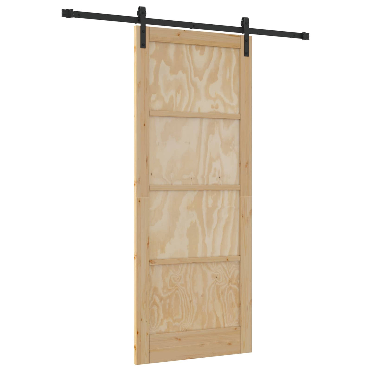 Porte coulissante naturelle et noire 86 x 211 cm 
