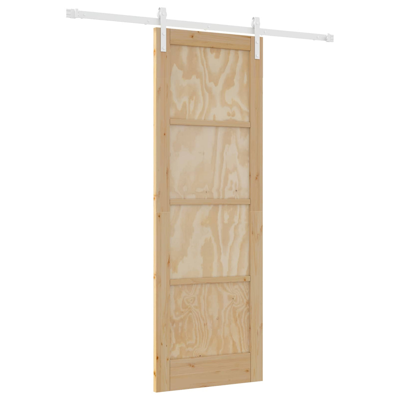 Porte coulissante naturelle et blanche 73,5 x 211 cm 