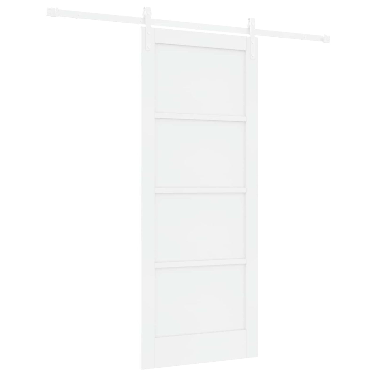 Porte coulissante blanche 83 x 202 cm en bois de pin massif 