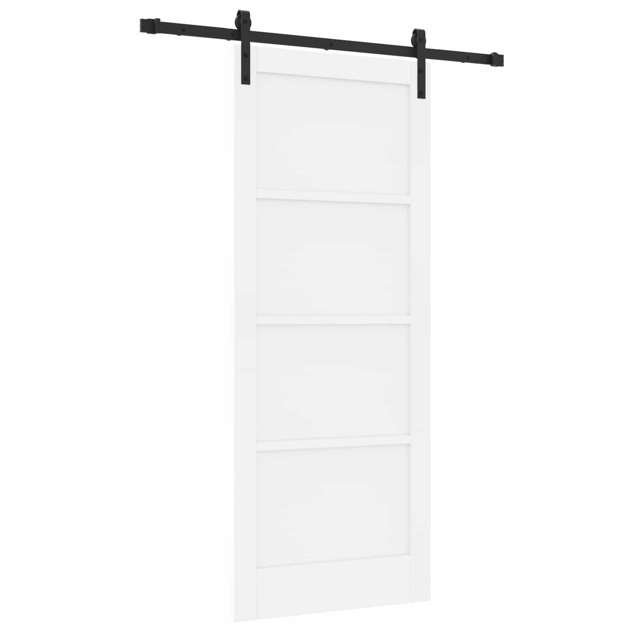 Porte coulissante blanche 83 x 202 cm en bois de pin massif 