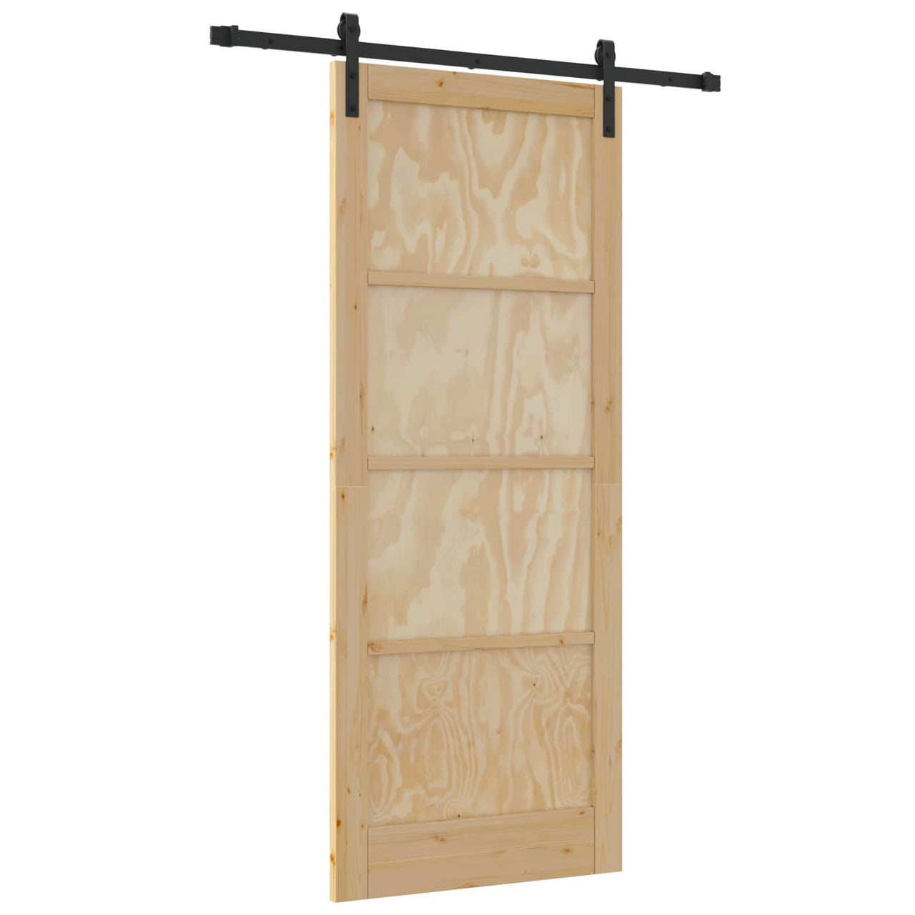 Porte coulissante naturelle 86 x 211 cm en bois de pin massif 
