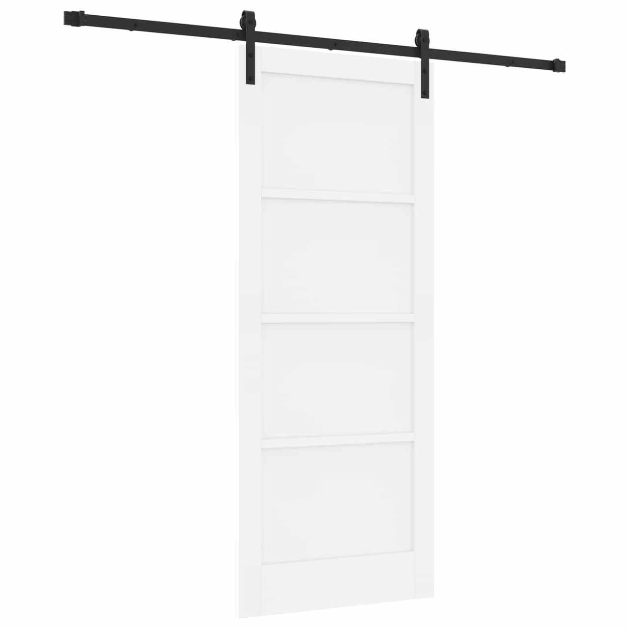Porte coulissante blanche 83 x 202 cm en bois de pin massif 