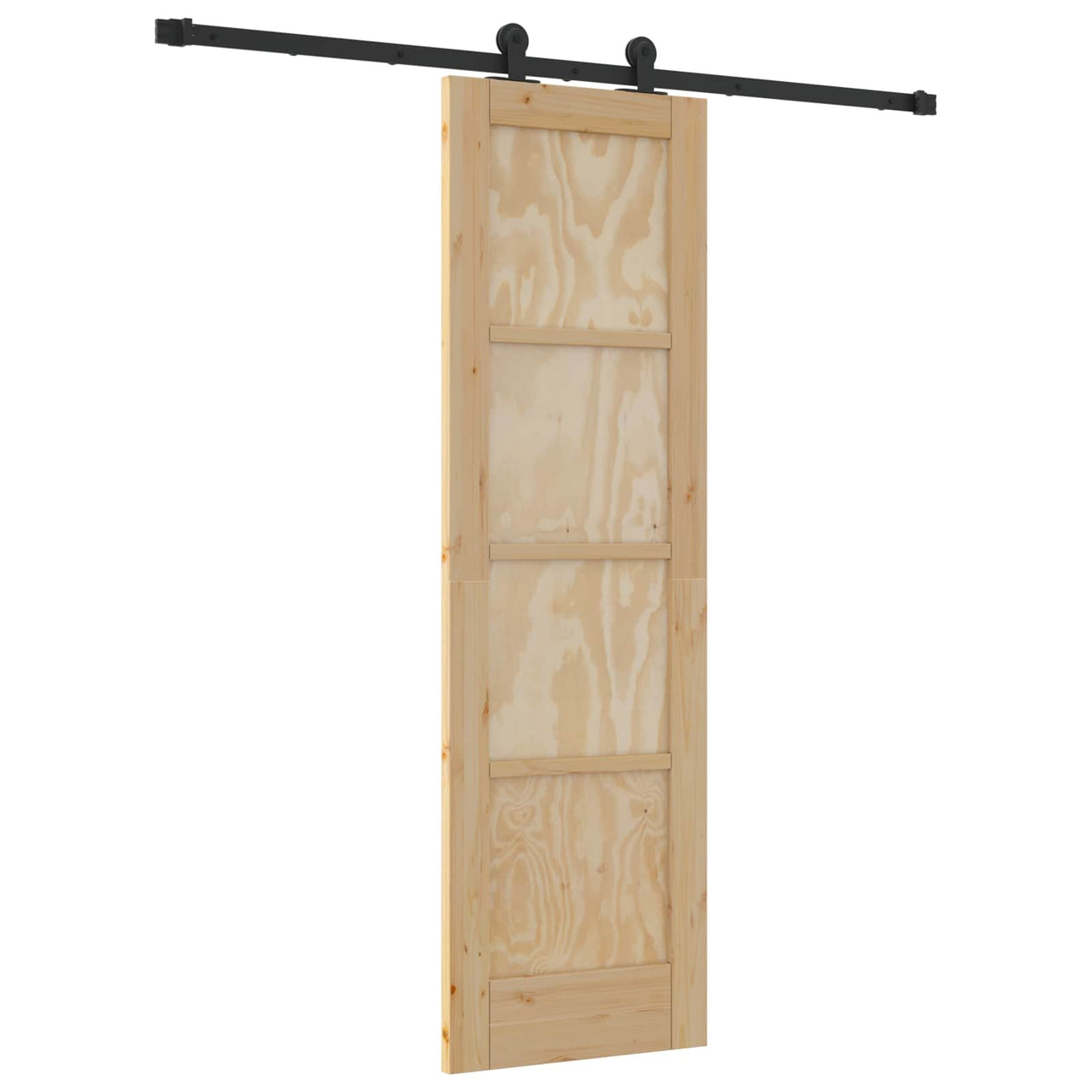 Porte coulissante naturelle et noire 61 x 198,5 cm 