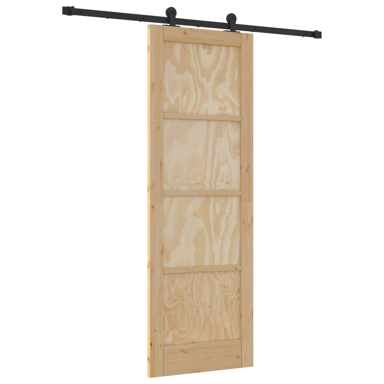 Puerta Corredera Natural y Negro 73,5 x 211 cm
