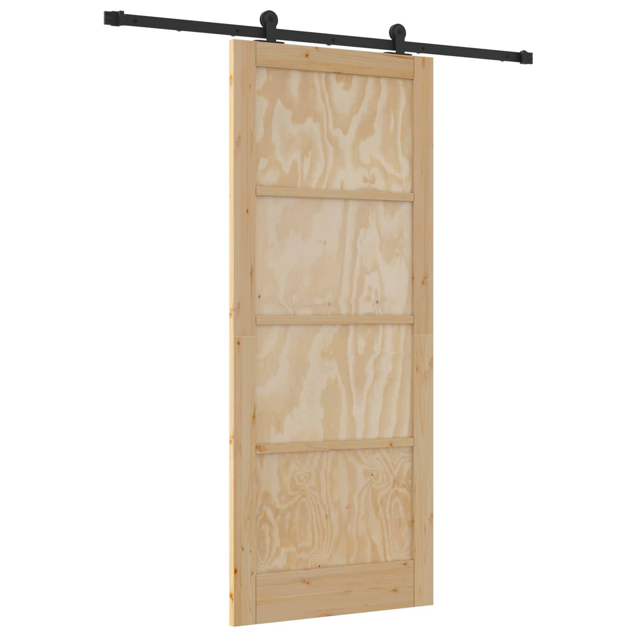Porte coulissante naturelle et noire 86 x 211 cm 