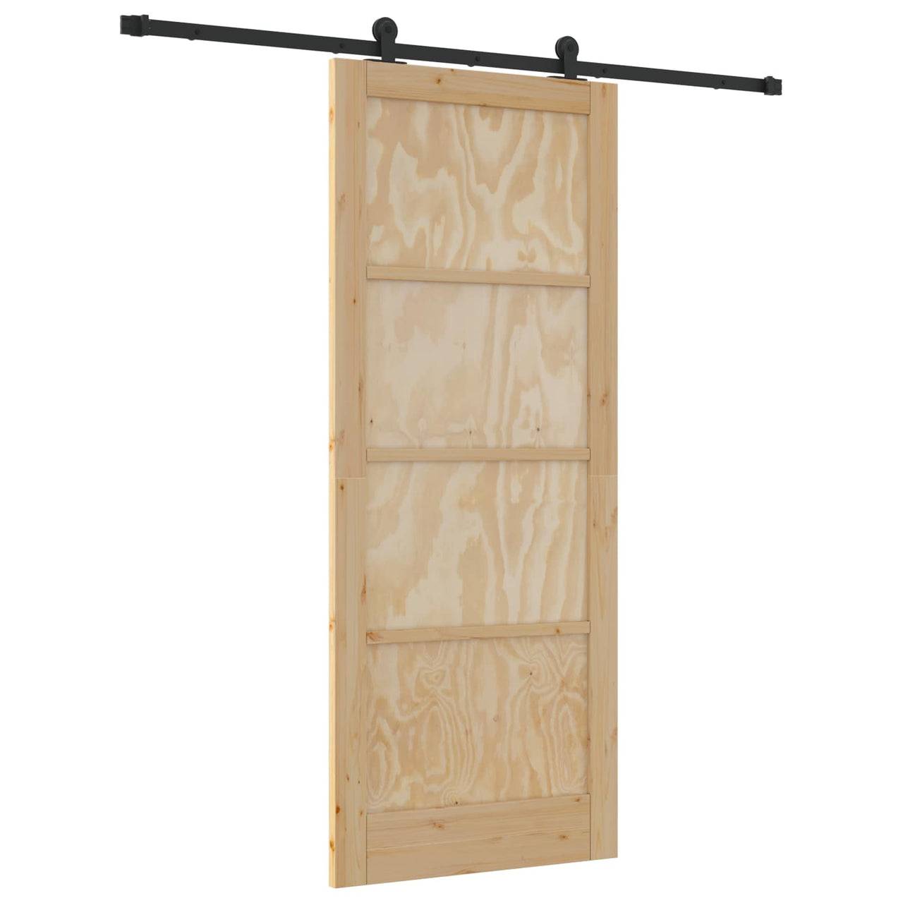 Porte coulissante naturel et noir 86 x 211 cm 