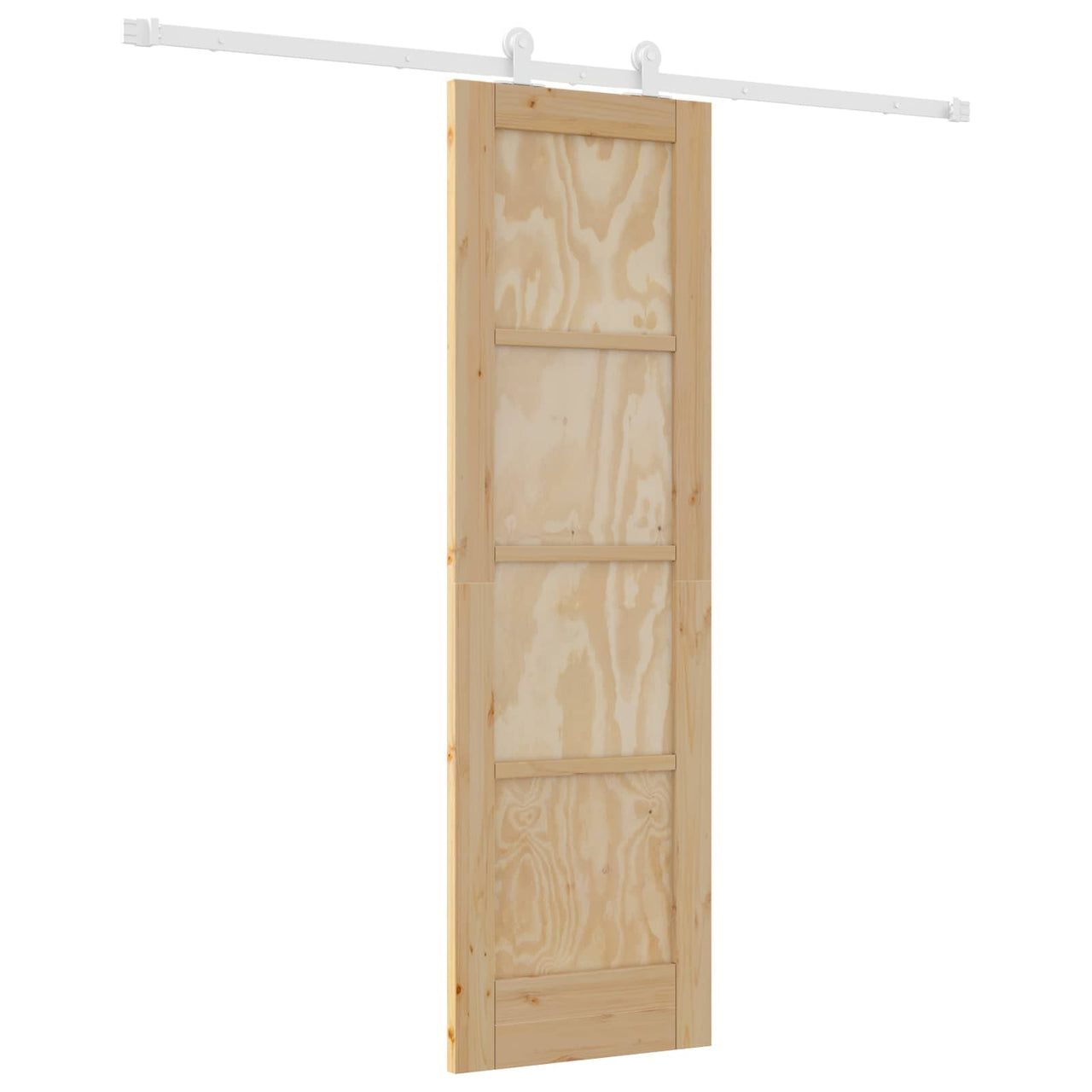 Porte coulissante naturelle et blanche 61 x 198,5 cm 