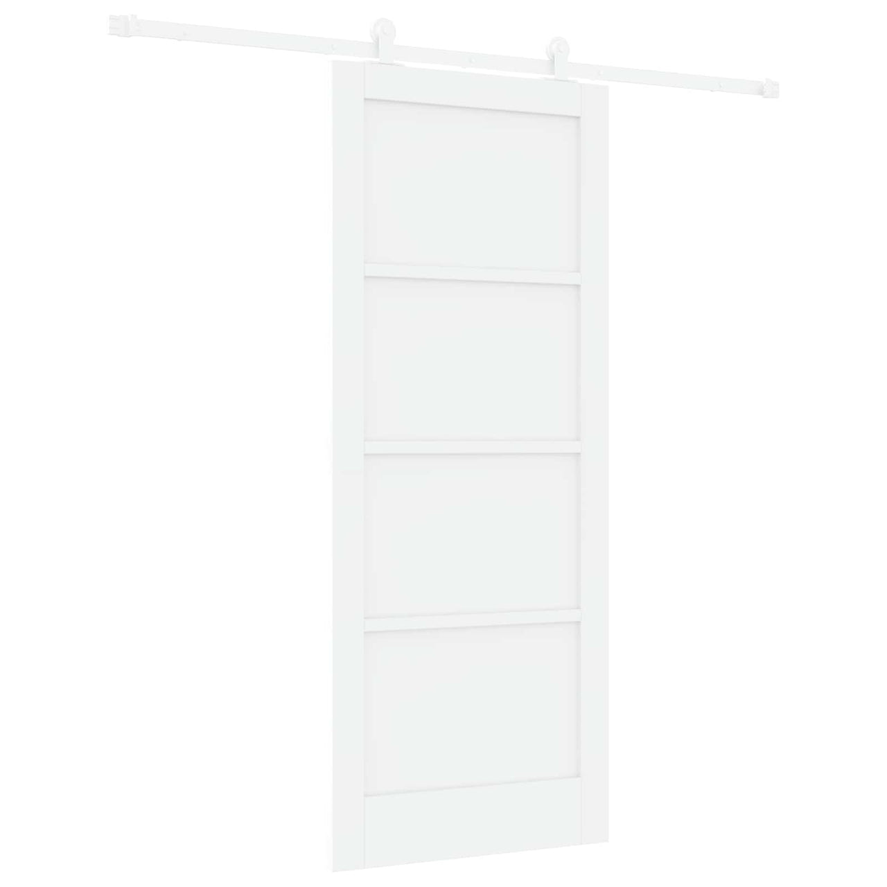 Porte coulissante blanche 83 x 202 cm en bois de pin massif 