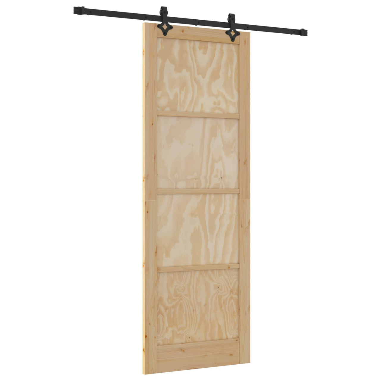 Porte coulissante naturelle et noire 83 x 232 cm 