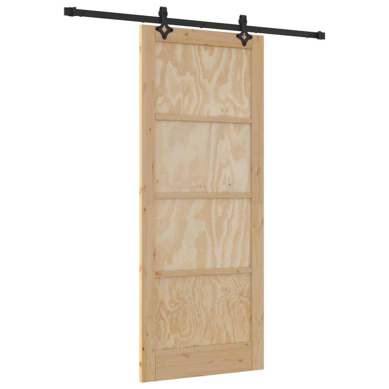 Porte coulissante naturelle et noire 86 x 211 cm 