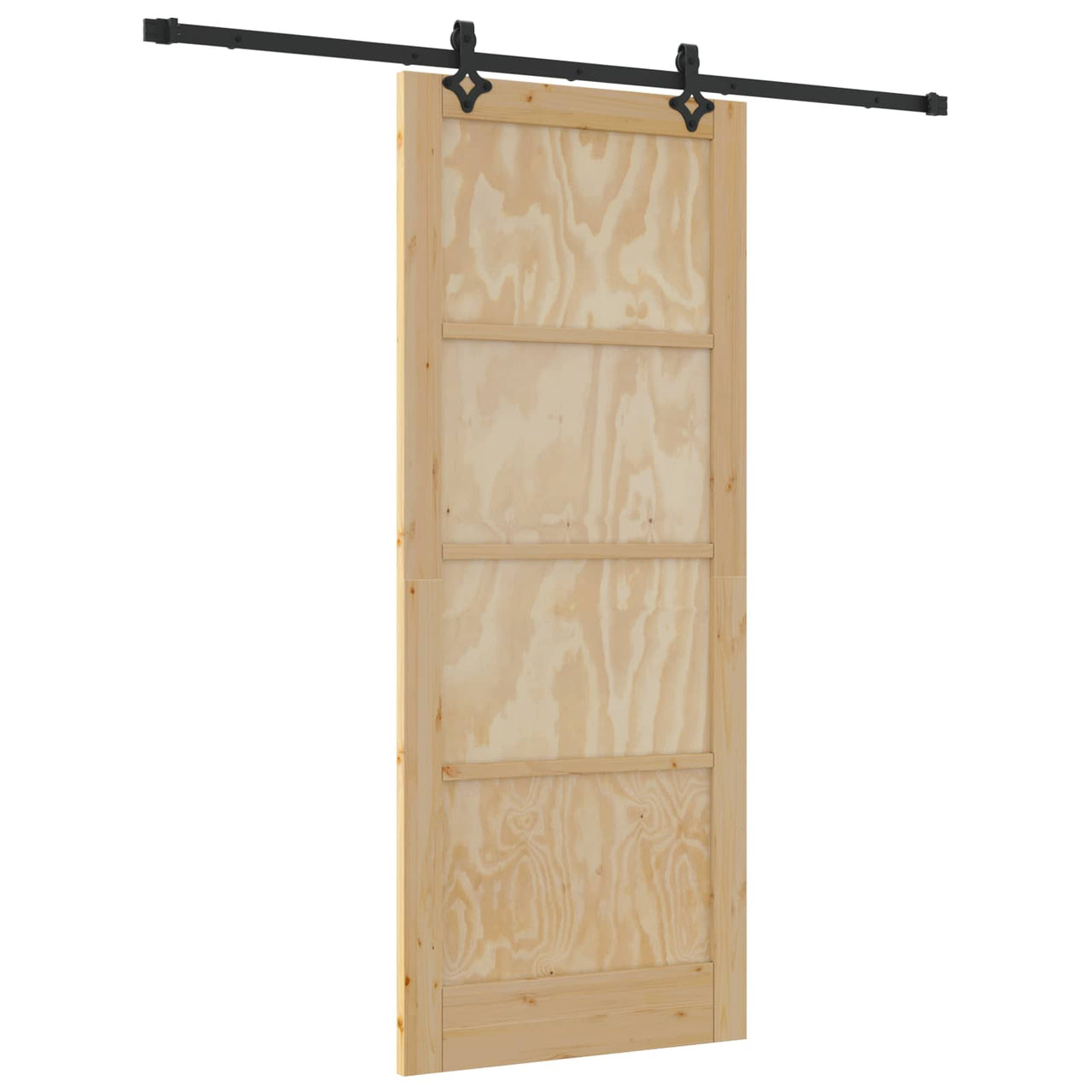 Porte coulissante naturelle et noire 86 x 211 cm 