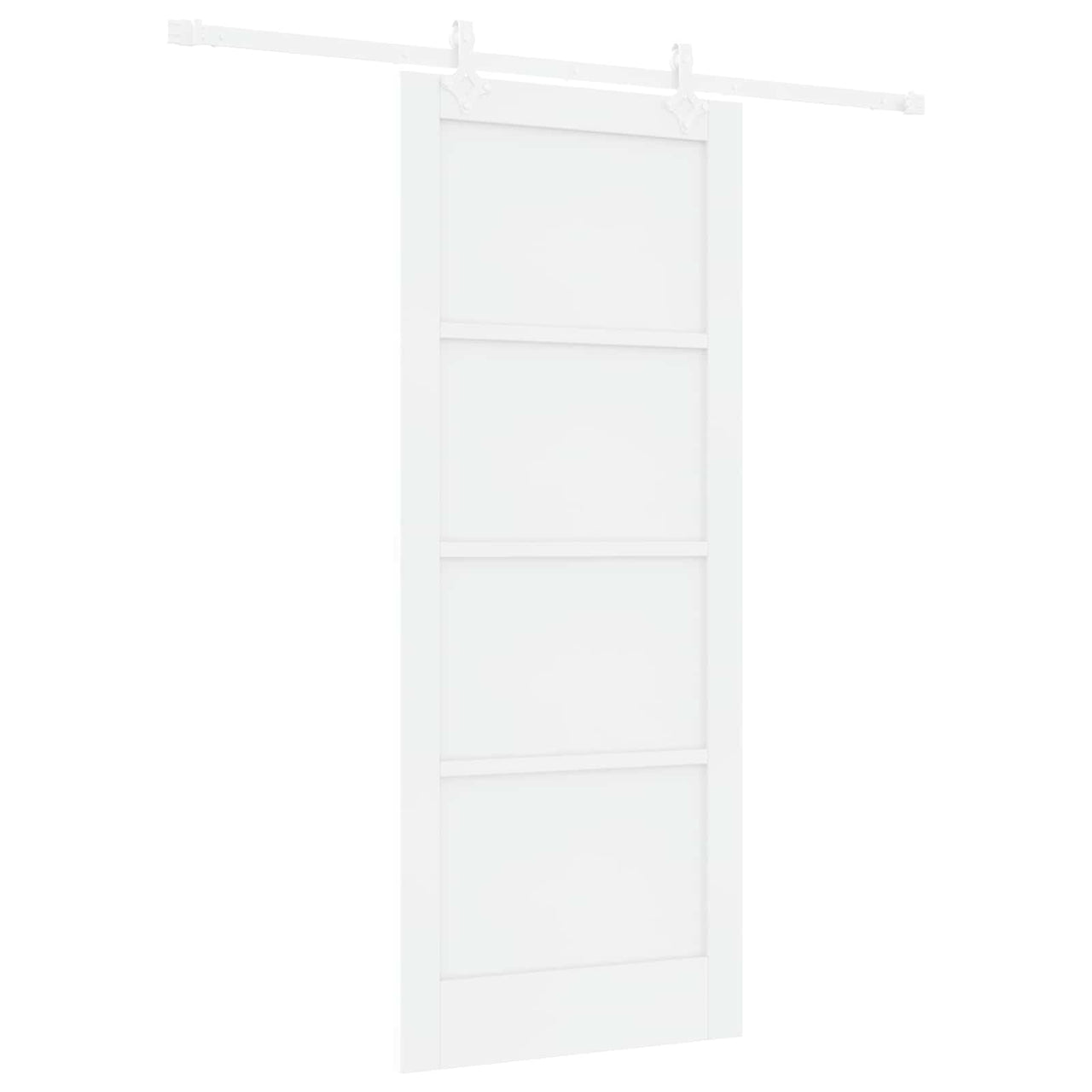 Porte coulissante blanche 83 x 202 cm en bois de pin massif 