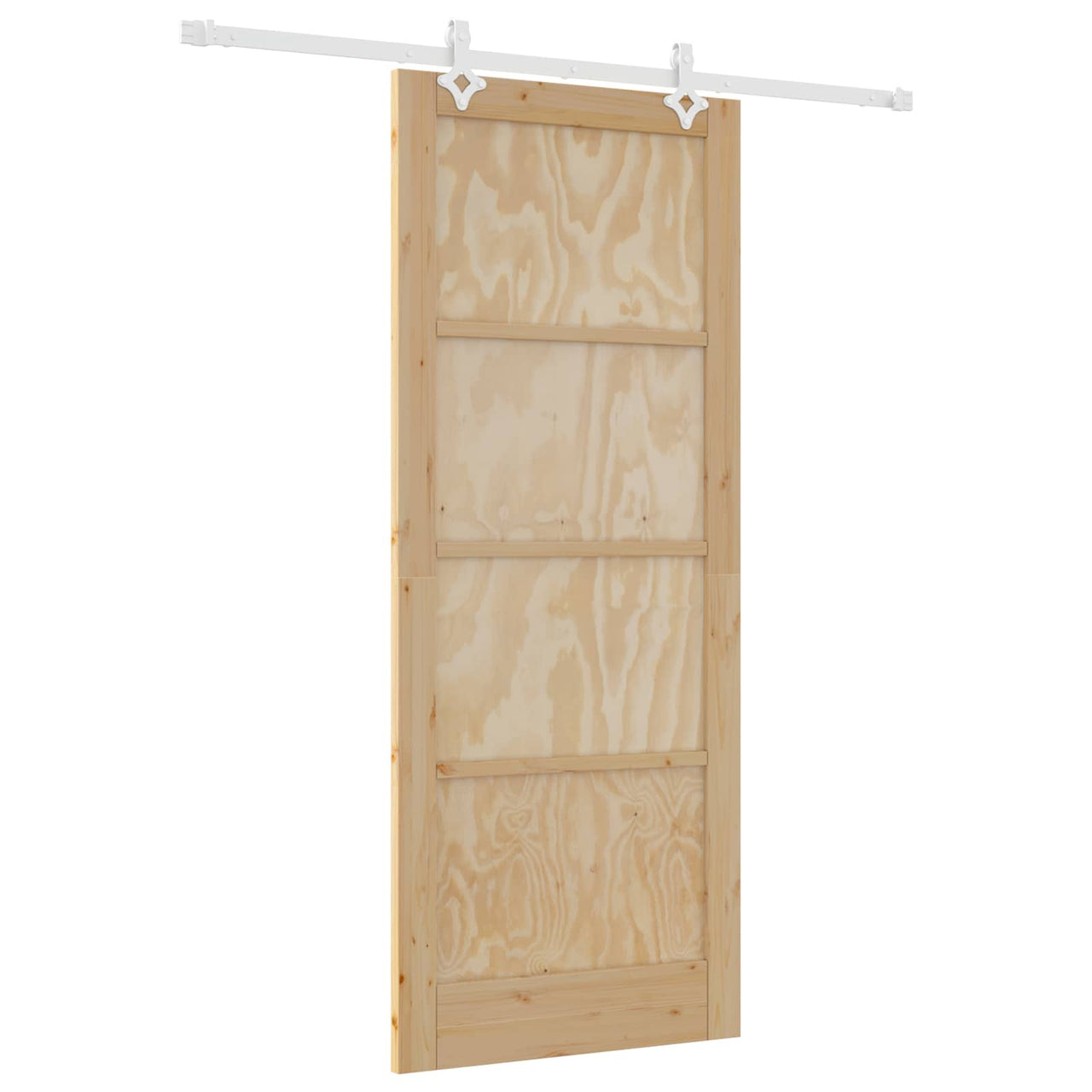 Porte coulissante naturelle et blanche 86 x 211 cm 