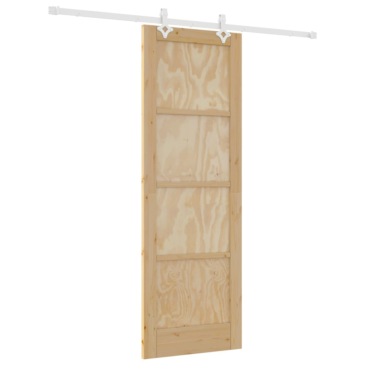 Porte coulissante naturelle et blanche 73,5 x 211 cm 