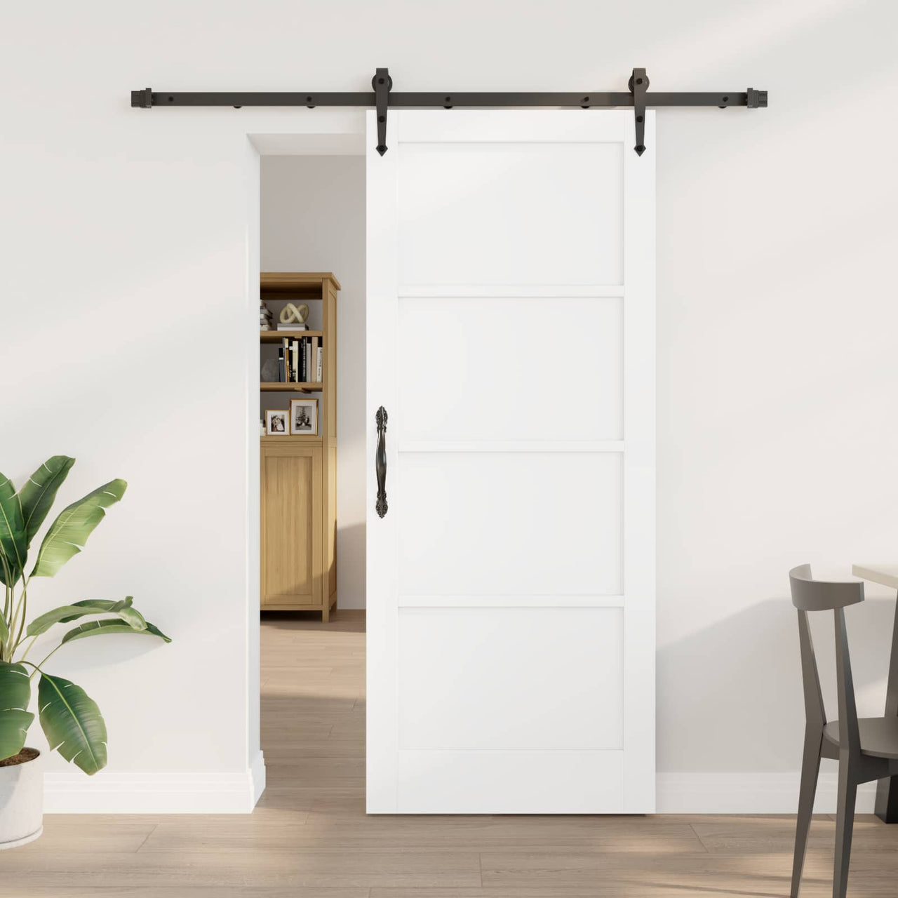 Porte coulissante ORKDAL Noir et Blanc 83 x 202 cm 
