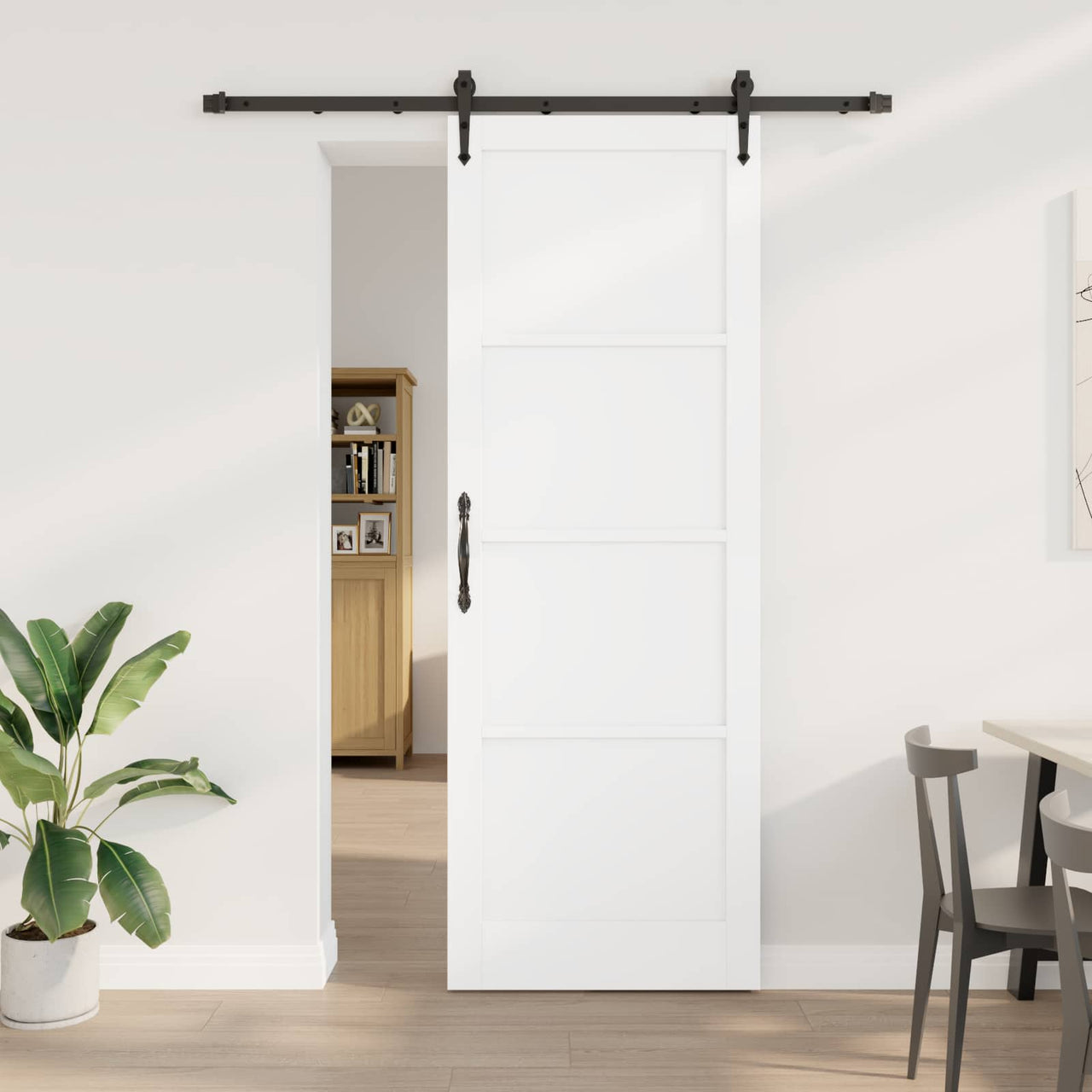 Porte coulissante ORKDAL blanc et noir 83 x 232 cm 